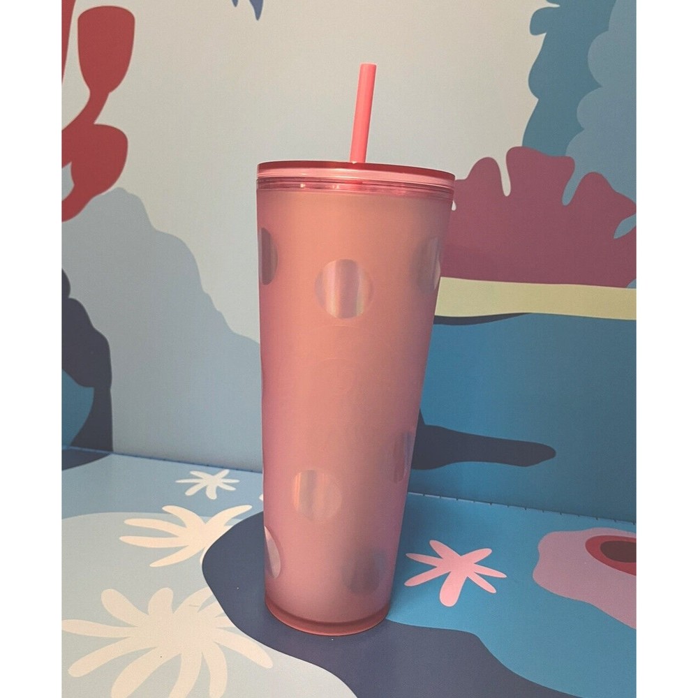 Disney Parks 2022 Walt Disney World Mickey Pink Polka Dot Starbucks Tumbler Cup